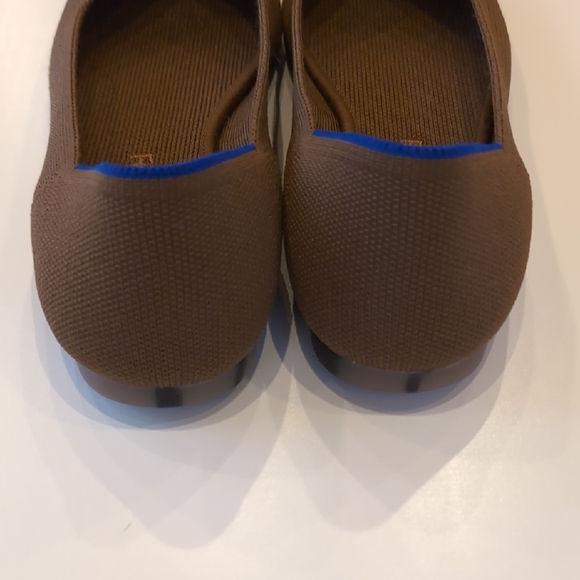Rothy's Chocolate Brown Flats with Sapphire Trim - Picture 3 of 5